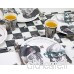 Talking Tables Truly Alice in Wonderland Chemin de Table en Tissu à Carreaux pour Goûter Festif ou Anniversaire  Monochrome 200 x 30 cm - B01AJWLY0S